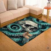 Anti-slip dot backing and clean hemmed edge stitching on kraken octopus rug - thumbnail image 4 of 7