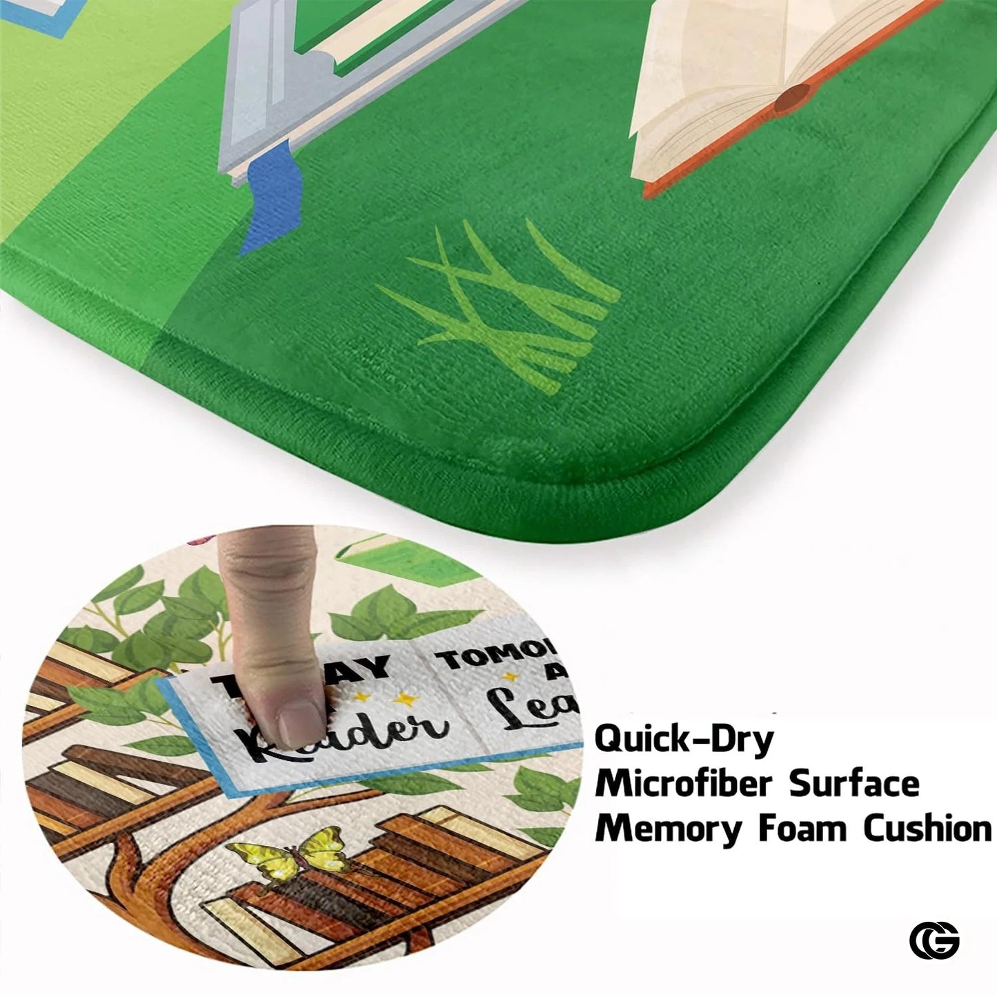 Custom Reading Tree Doormat with Book and Cat Detail - Reading Tree