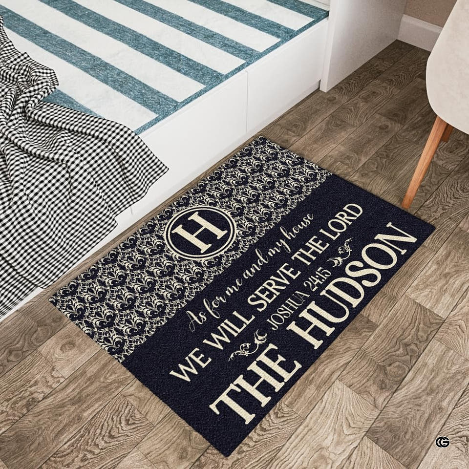 Bible Verse Doormat with Custom Name, Religious Welcome Mat for Front Door Outdoor 24x16 inches, Thoughtful Gift for Housewarmings, Weddings, Easter, Christmas (Bible Doormat 03)