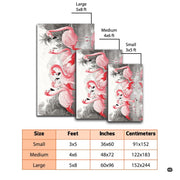 Soft low-pile microfiber fabric and foam cushioning detail of flamingo flock rug - thumbnail image 3 of 7