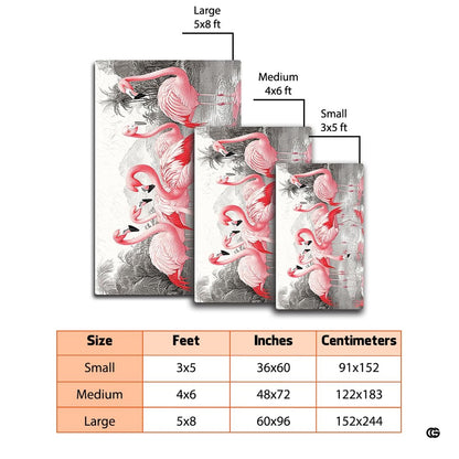 Soft low-pile microfiber fabric and foam cushioning detail of flamingo flock rug - thumbnail image 3 of 7
