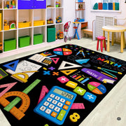 Dimension chart displaying size options for math classroom area rug. - thumbnail image 2 of 7