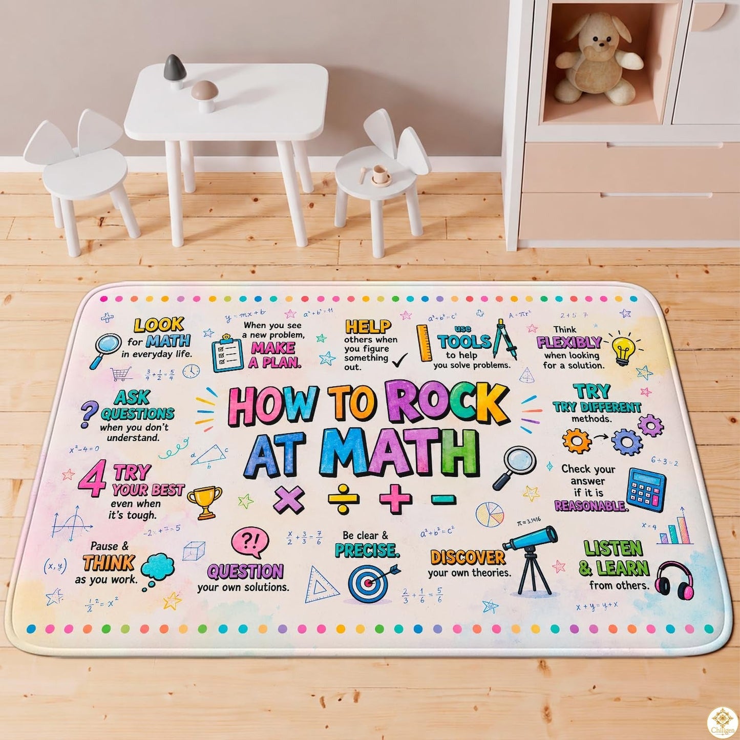 Custom Math Area Rug