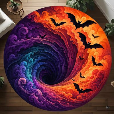 Custom Halloween 3D Optical Illusion Round Rug Skeleton Horror Area Rug (1, #9)