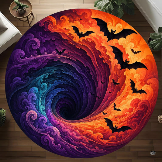 Custom Halloween 3D Optical Illusion Round Rug Skeleton Horror Area Rug (1, #9)