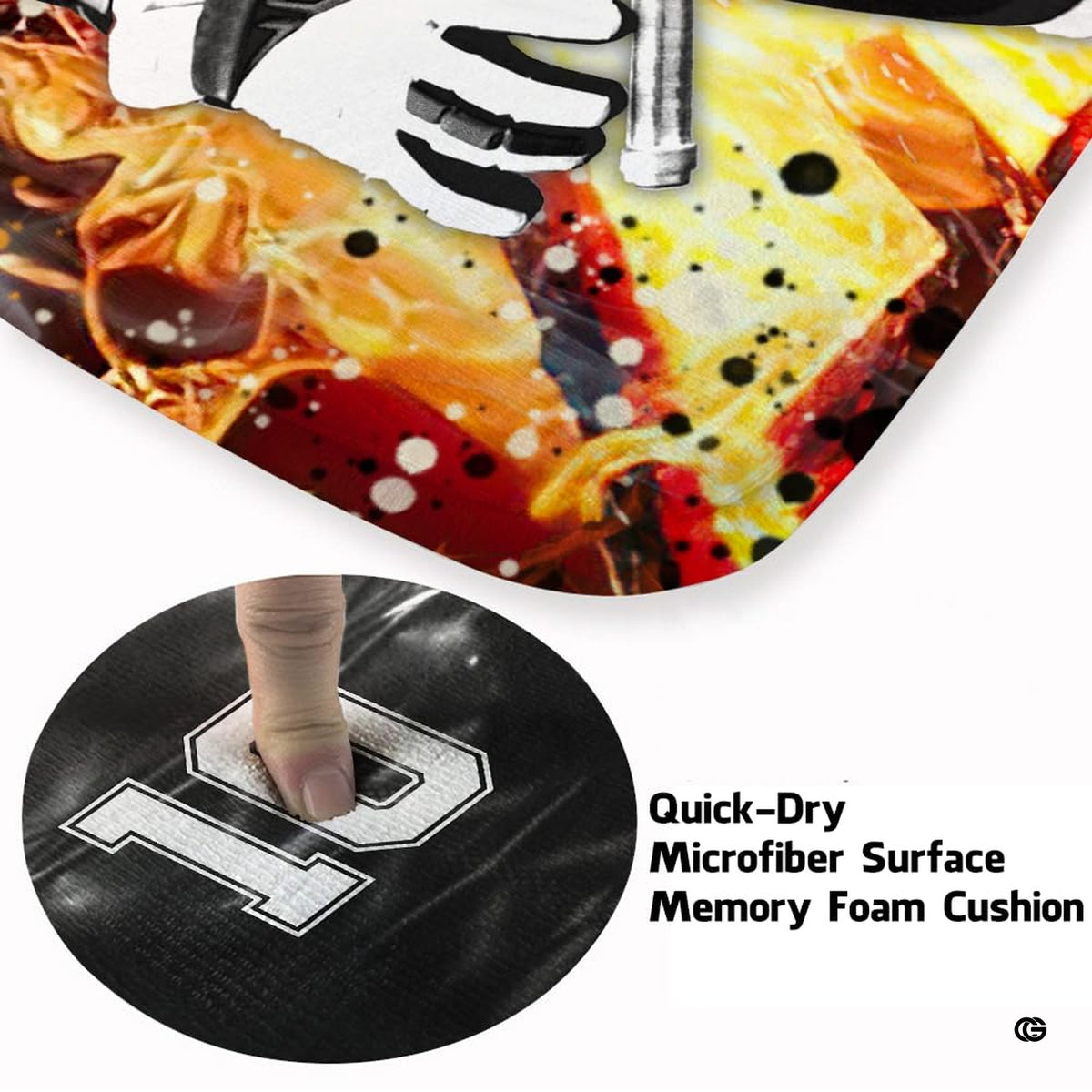 Lifestyle mockup showing the sports rug centered on a contemporary wood floor - image 8 of 9
