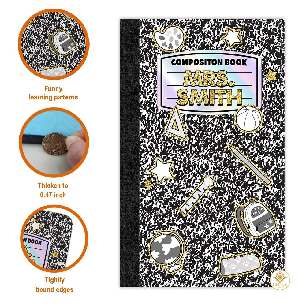 Custom Composition Notebook Classroom Rug for Kids