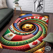 Personalized Soccer 2026 Area Rug with Golden Trophy - D1