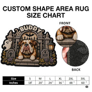 Custom Dog Photo Rug, Personalized Pet Portrait Area Mat Non Slip Indoor Door Rug for Dog Lovers, Welcome Home Decor Halloween (Spooky Graveyard Gate)