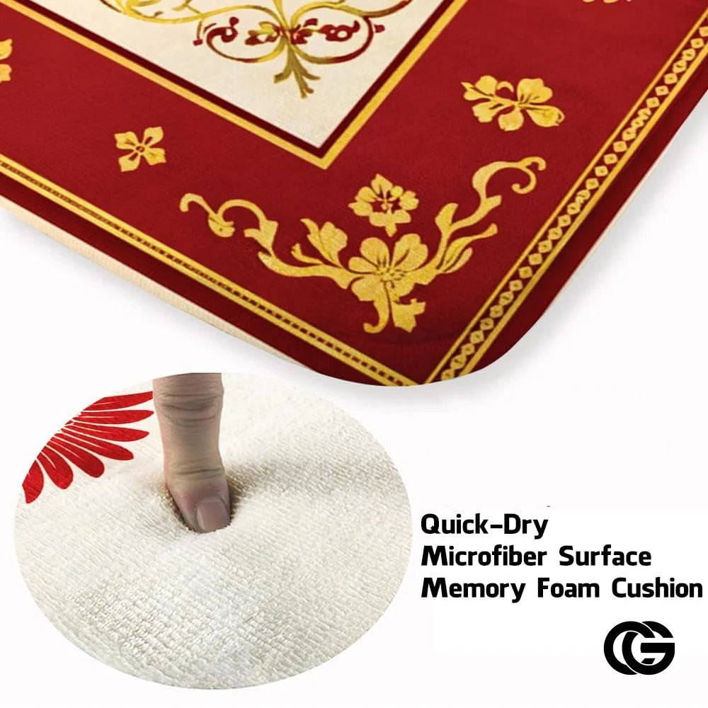 Custom Orthodox Christian Area Rug with Three Bar Cross and Byzantine Eagle - D3