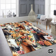 Custom Running Horse Area Rug for Living Room and Bedroom