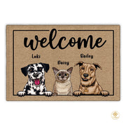 Personalized Dog Welcome Mat for Entryway and Front Door