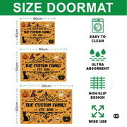 Halloween Door Mat Outdoor, Custom Spooky Welcome Mat with Black Cat and Pumpkin, Fall Front Door Mat for Porch Entryway Decor #5