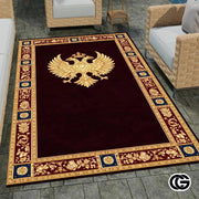Personalized Orthodox Cross Rug with Byzantine Eagle