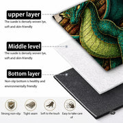 Custom Dragon Shaped Area Rug, Personalized Library Western Dragon Shaped Floor Mat Book Rug, Non-Slip Reading Room Carpet for Living Room, Bedroom, Dorm, Kids Room, Fans Lover (D10)