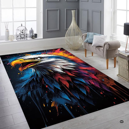 Non-skid dotted backing and resilient pile construction of the bald eagle area rug. - thumbnail image 6 of 7