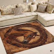 Dimension chart displaying size options for western horse area rug. - thumbnail image 2 of 5