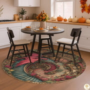Personalized Dragon Round Rug with 3D Illusion and Low Pile