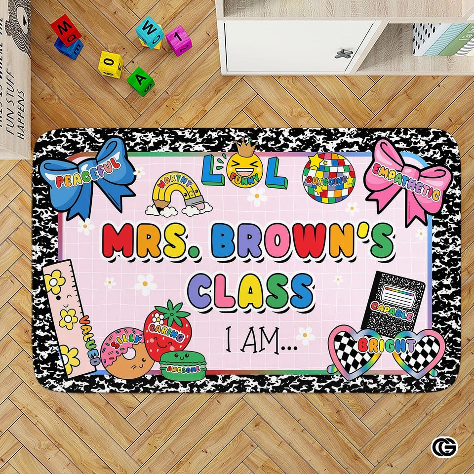 Custom Composition Notebook Classroom Rug for Kids - Clipboard Style / 2' x 3' (Rectangular)