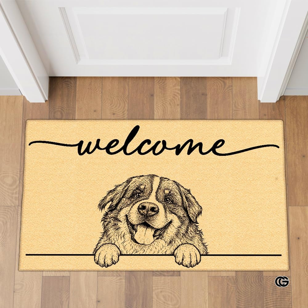 Personalized Pet Dog Welcome Door Mat with Photo and Name (A02)