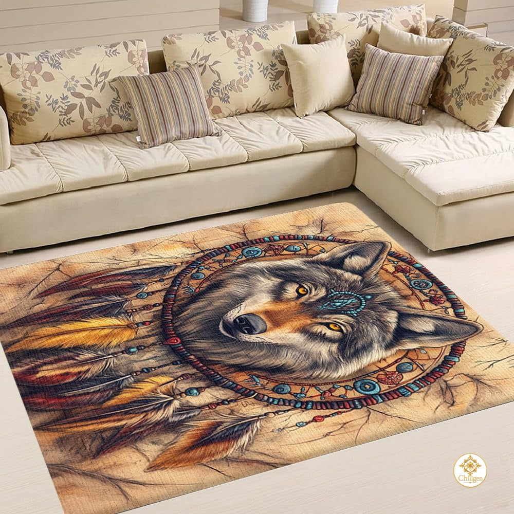 Custom Galaxy Wolves Welcome Mat for Entryway and Living Room