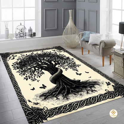 Custom Family Name Welcome Mat with Tree of Life and Address - Tree-ds18