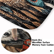 Close-up detail illustrating the wolf fur textures, dreamcatcher feathers, and microfiber pile - thumbnail image 3 of 7