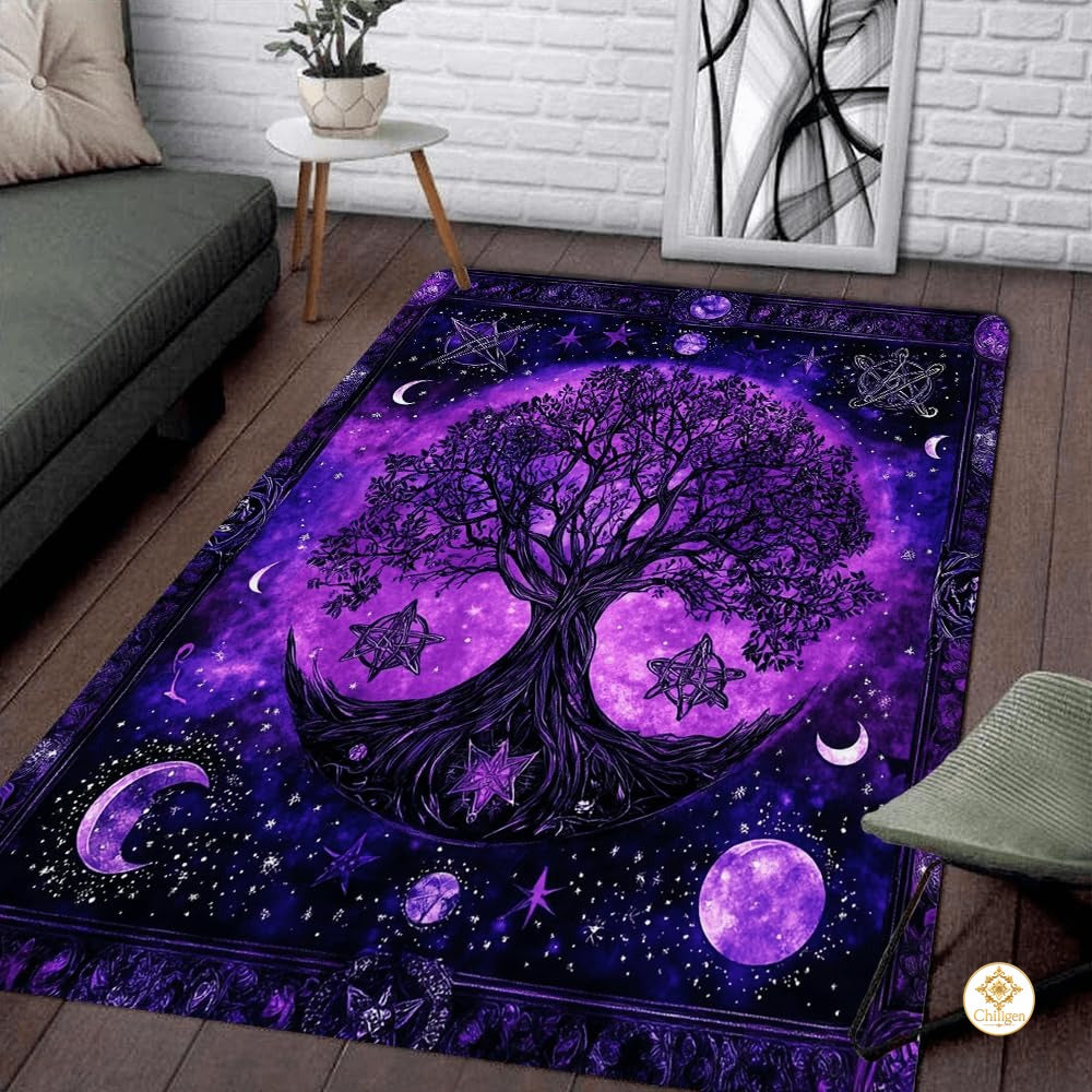 Custom Tree of Life Doormat with Celtic Pattern and Non Slip Backing