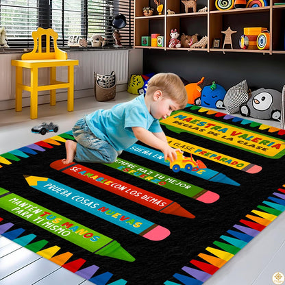 Custom Spanish ABC Classroom Rug for Learning and Play