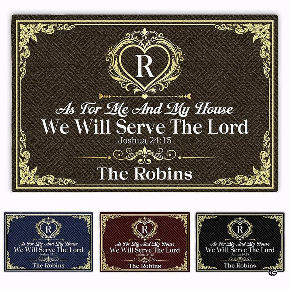 Personalized Christian Entrance Doormat, As for Me and My House We Will Serve The Lord Doormat, Bible Verse Floor Mat, Thoughtful Gift for Housewarmings, Christmas
