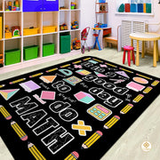 Custom Mathematics Classroom Rug for School and Playroom