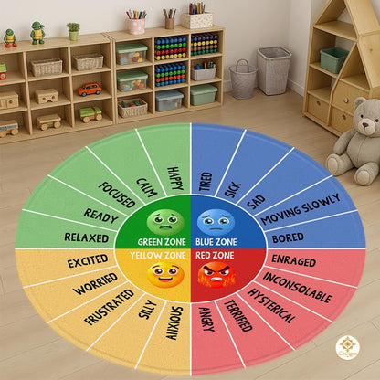 Custom Feelings Wheel Welcome Mat for Classroom and Office