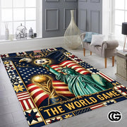 Personalized Soccer welcome mat with Trophy and Flag Details - D8