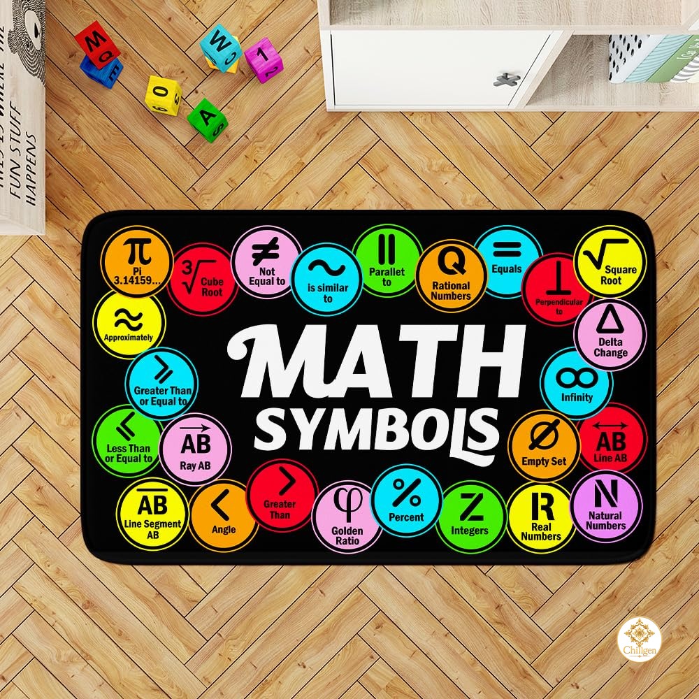 Custom Mathematics Education Rug for Classroom and Playroom