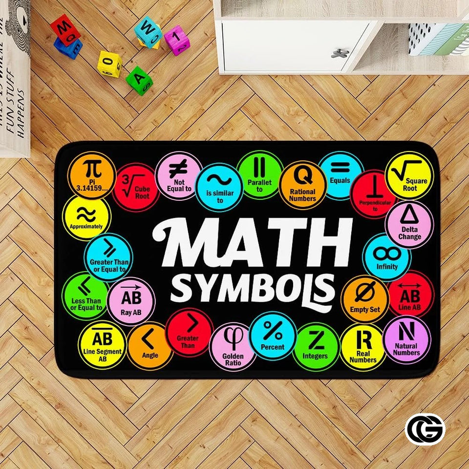 Custom Mathematics Education Rug for Classroom and Playroom