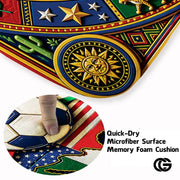 Personalized Soccer Welcome Mat with Custom Name and Trophy - D3