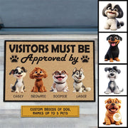 Personalized Dog Welcome Mat with Custom Text and Non Slip Backing - Style #3