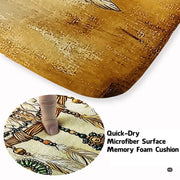 Artistic dreamcatcher floor rug with owl artwork displayed in a bohemian bedroom setting. - thumbnail image 5 of 8