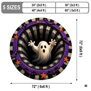 Custom Halloween 3D Optical Illusion Round Rug Skeleton Horror Area Rug (1, #12)