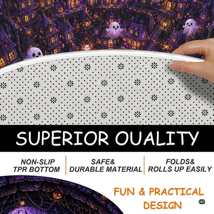 Custom Halloween 3D Optical Illusion Round Rug Skeleton Horror Area Rug (1, #8)