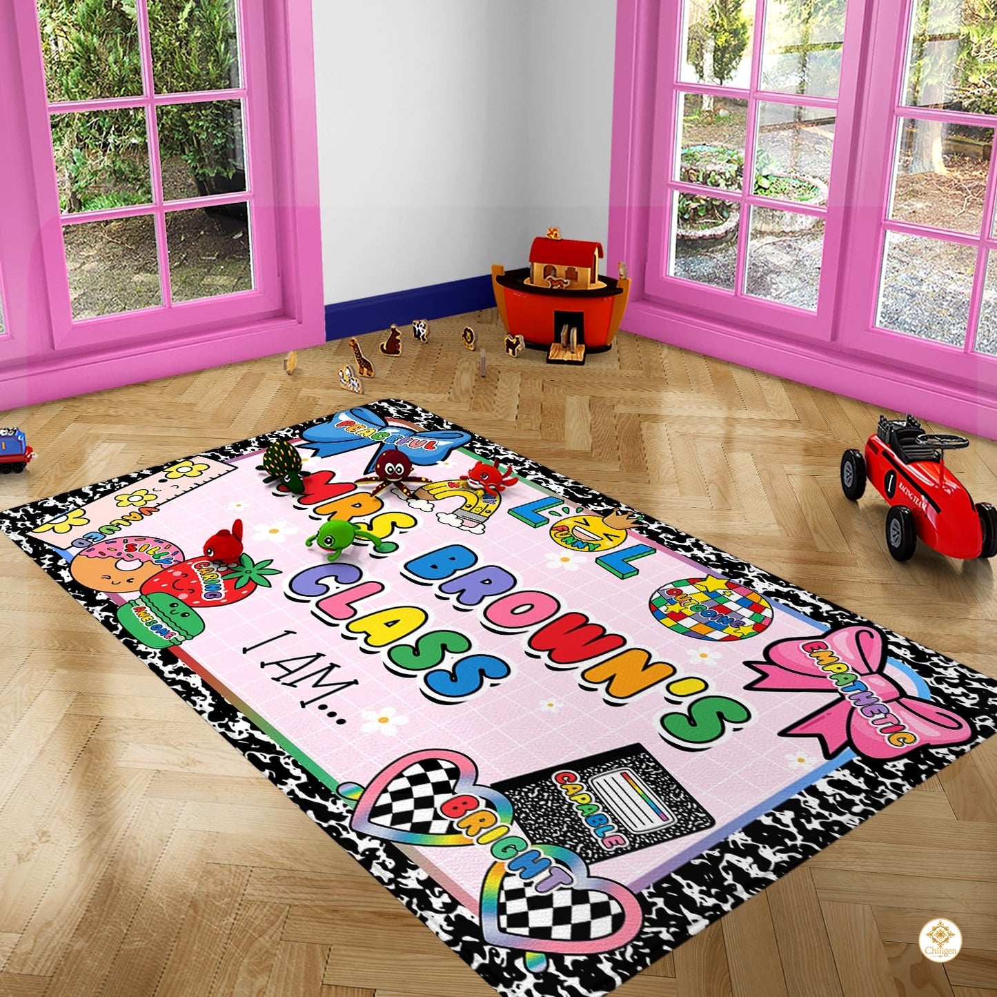 Custom Composition Notebook Classroom Rug for Kids - Clipboard Style / 2' x 3' (Rectangular)