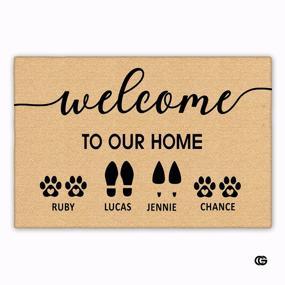 Personalized Pet Dog Welcome Door Mat with Photo and Name (A03)