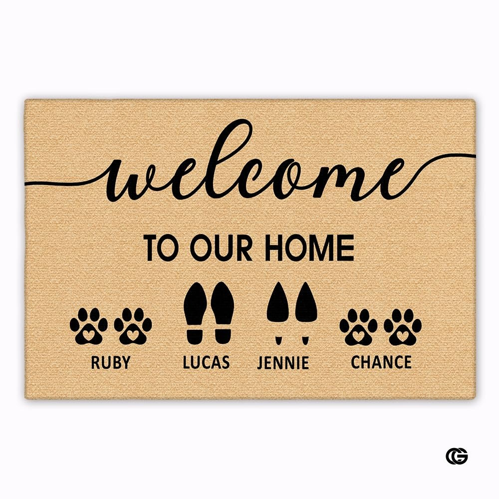 Personalized Pet Dog Welcome Door Mat with Photo and Name (A03)
