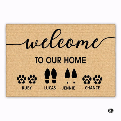 Personalized Pet Dog Welcome Door Mat with Photo and Name (A03)