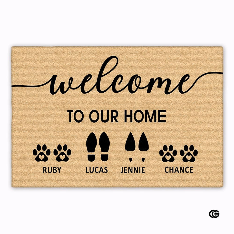 Personalized Pet Dog Welcome Door Mat with Photo and Name (A03)