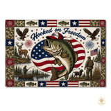 Personalized Hunting Doormat with Custom Family Name and Flag - D5