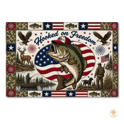 Personalized Hunting Doormat with Custom Family Name and Flag - D5