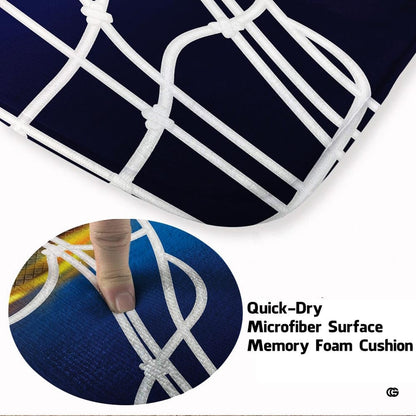 Close-up visual of flaming net artwork and blazing orange flare on a hockey rink rug temu search. - thumbnail image 3 of 7