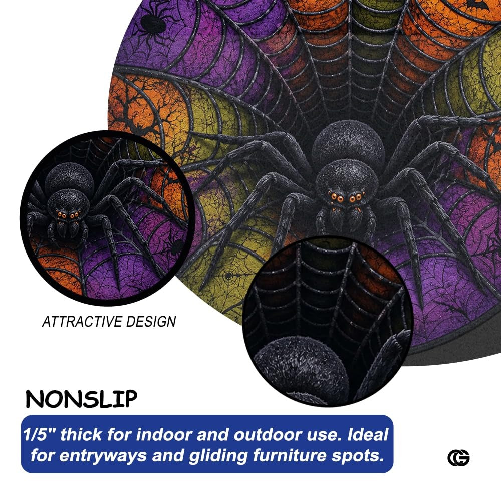 Personalized Halloween 3D Optical Illusion Ghost Round Rug (A11)