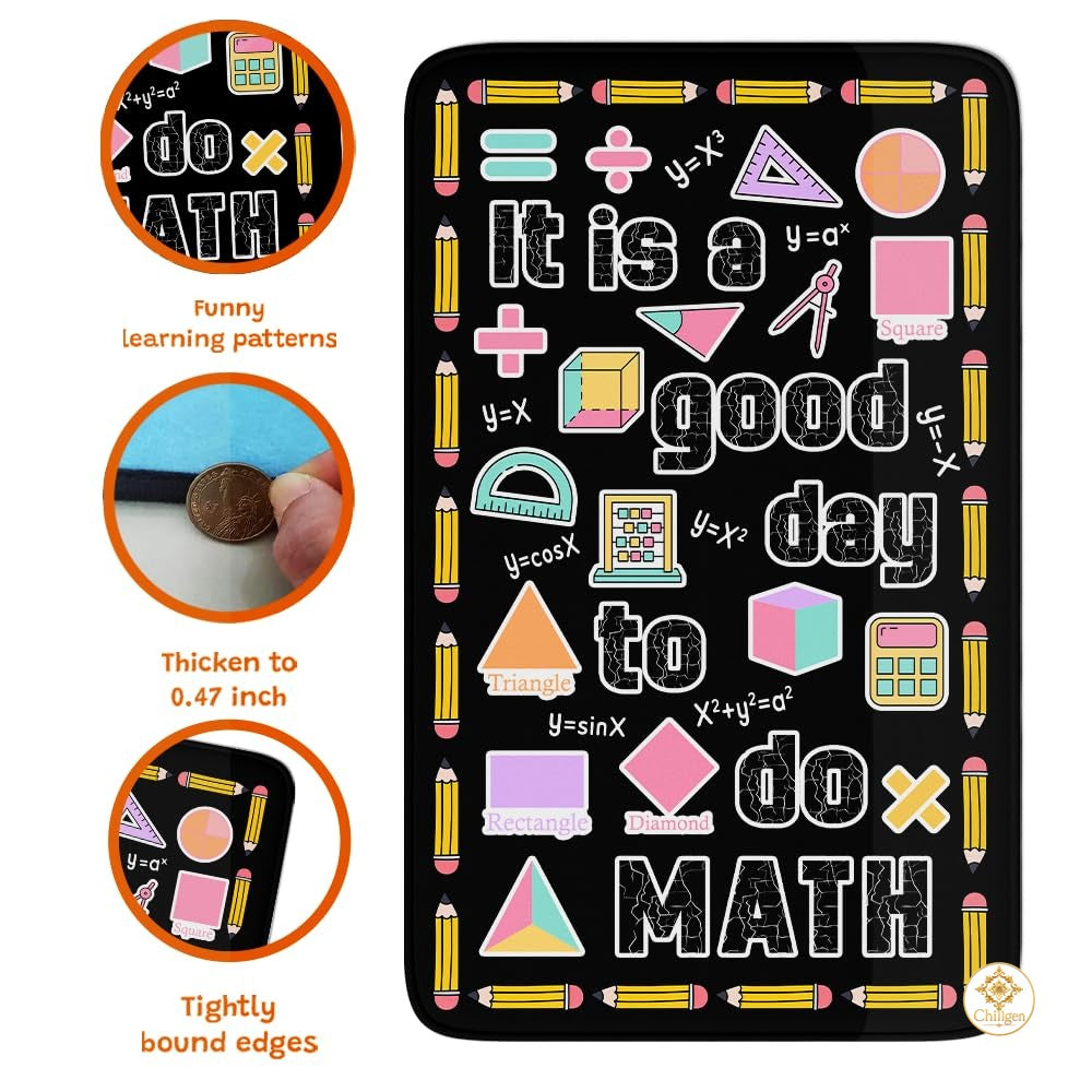 Custom Mathematics Classroom Rug for School and Playroom